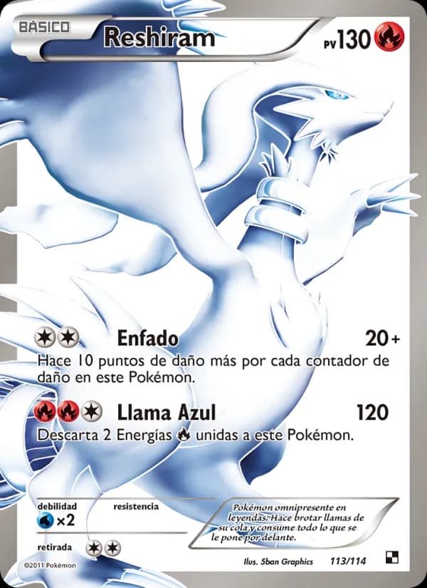 Reshiram card in Spanish