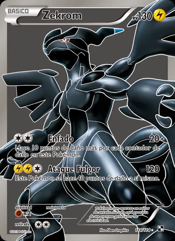 Zekrom card in Spanish