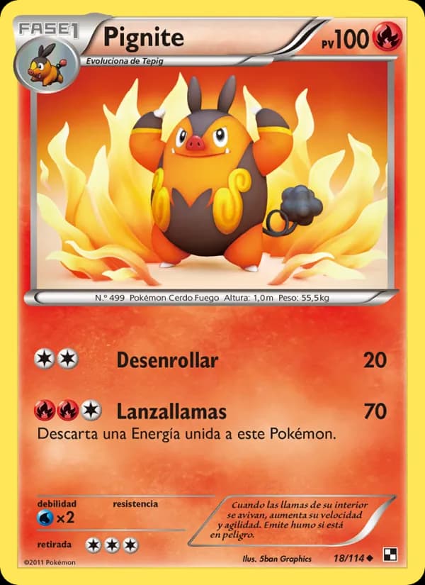 Pignite card in Spanish