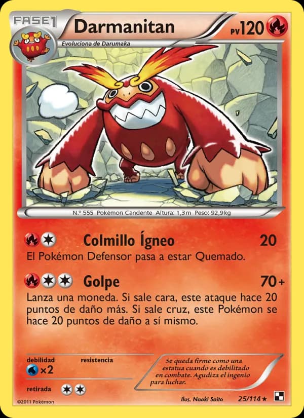 Darmanitan card in Spanish