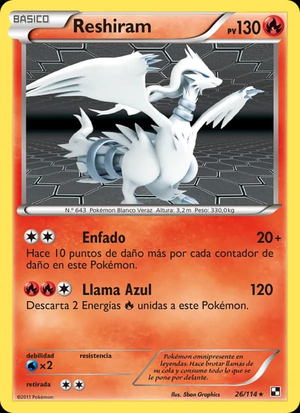 Reshiram card in Spanish
