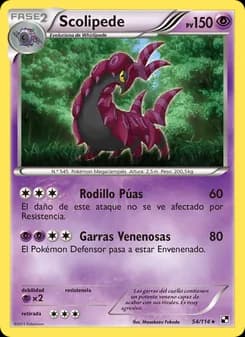 Scolipede card in Spanish