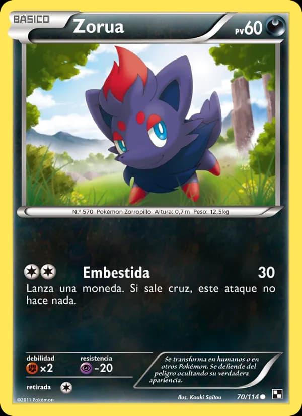 Zorua card in Spanish