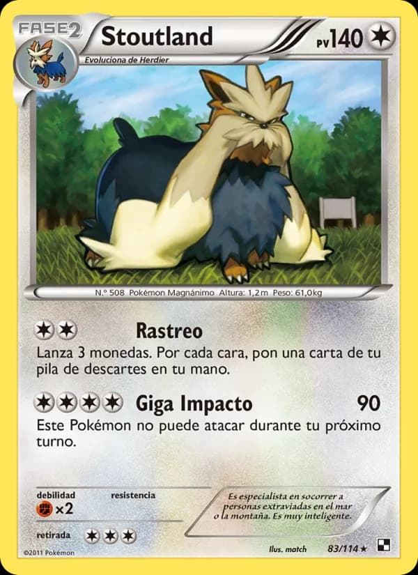 Stoutland card in Spanish