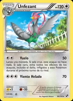 Unfezant card in Spanish