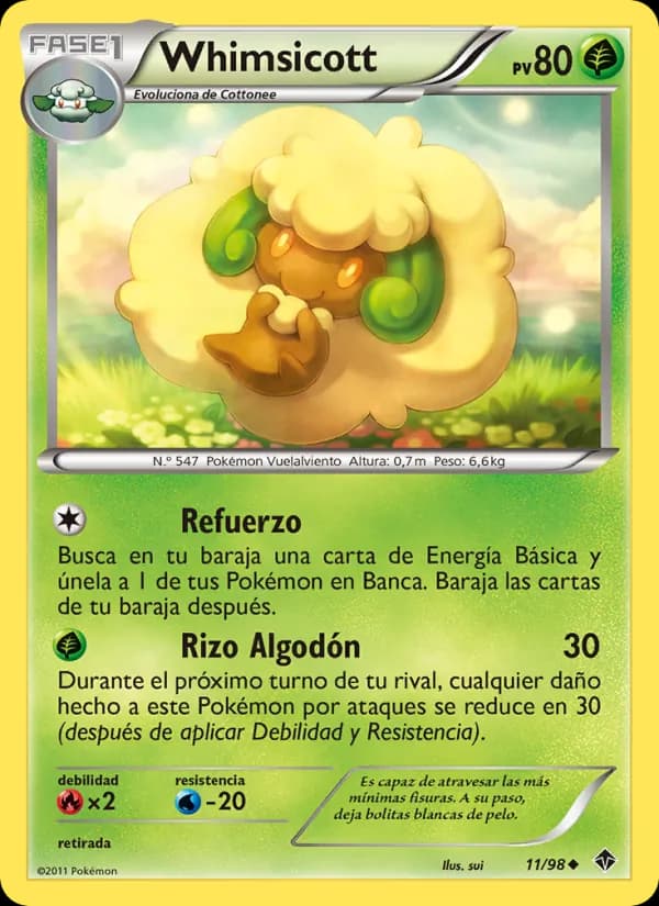 Whimsicott card in Spanish