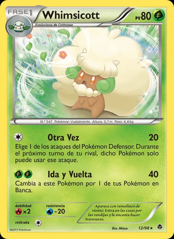 Whimsicott card in Spanish