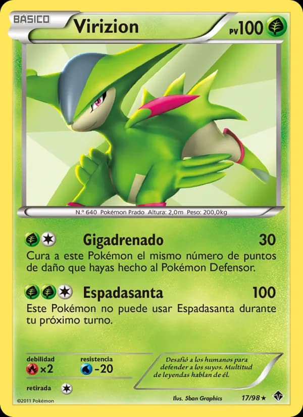 Virizion card in Spanish