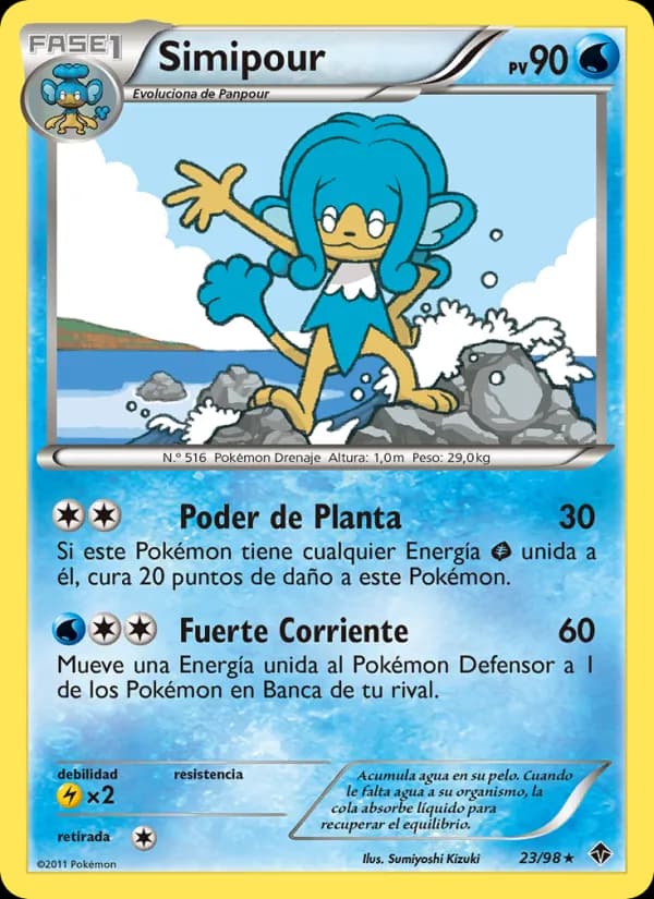 Simipour card in Spanish