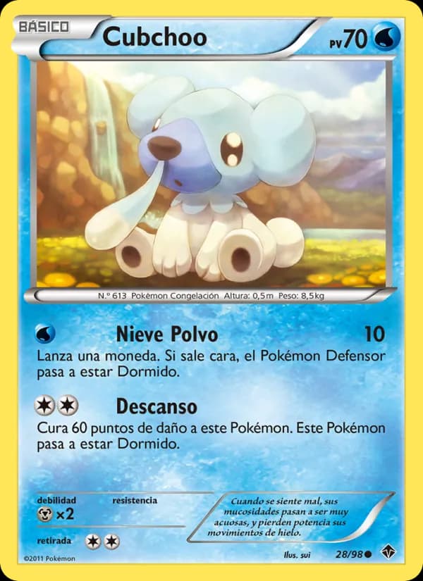 Cubchoo card in Spanish