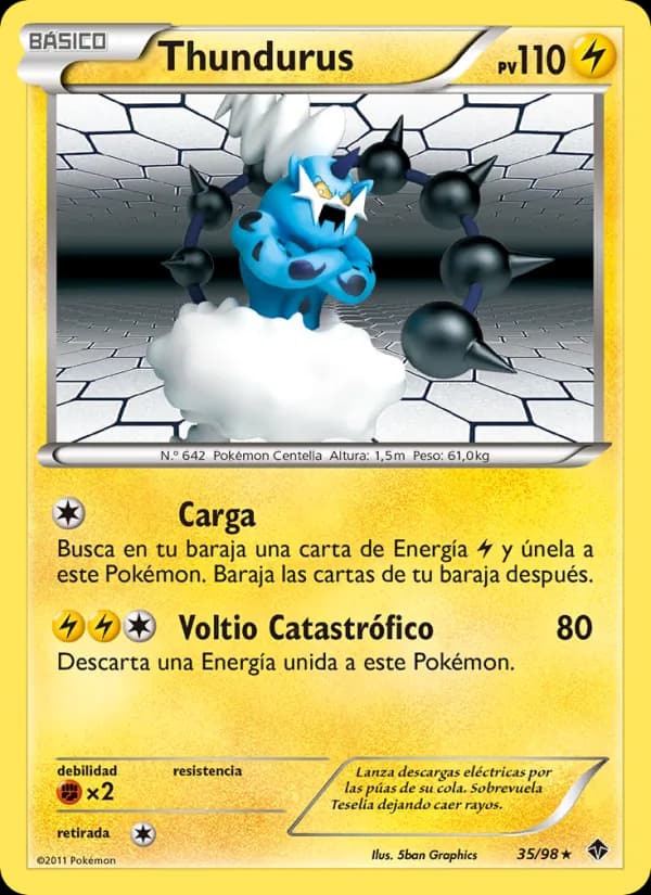 Thundurus card in Spanish