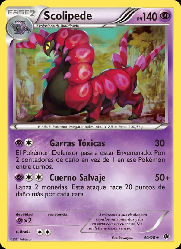 Scolipede card in Spanish