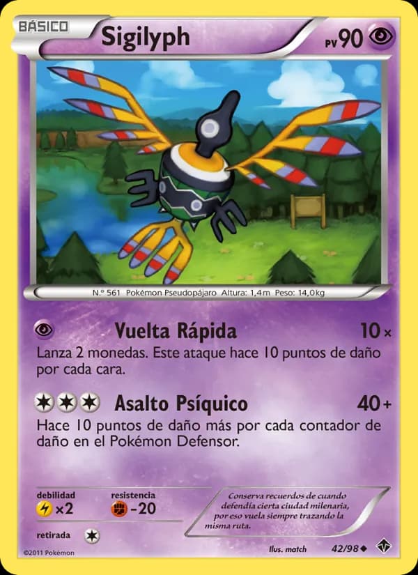 Sigilyph card in Spanish
