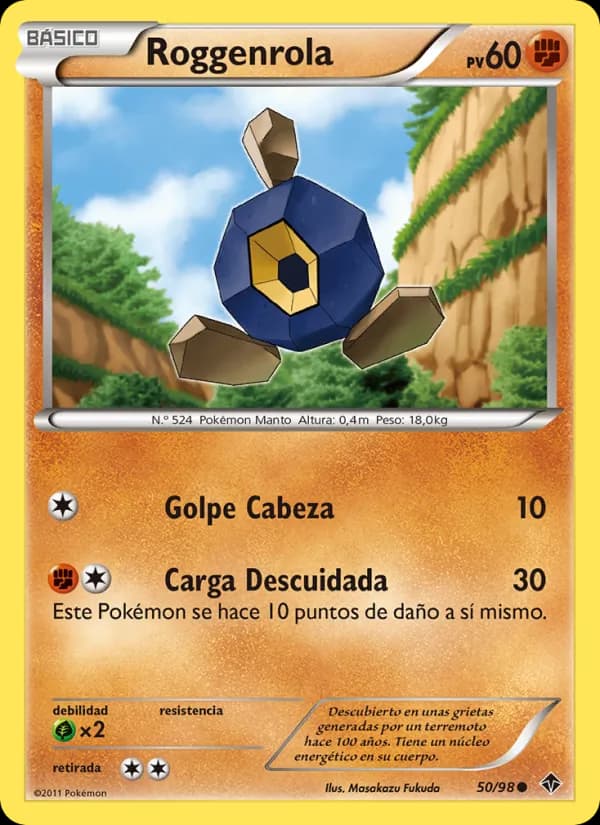 Roggenrola card in Spanish