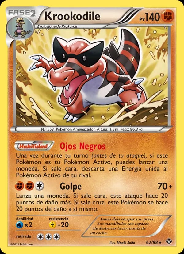 Krookodile card in Spanish