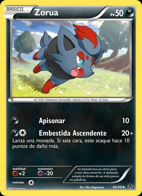 Zorua card in Spanish