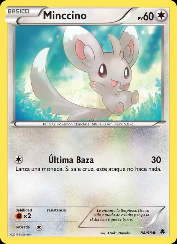 Minccino card in Spanish