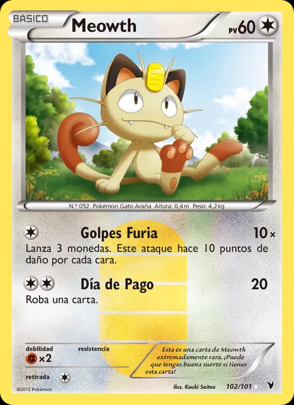 Meowth card in Spanish