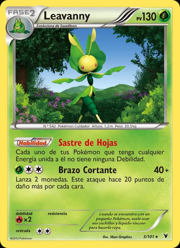 Leavanny card in Spanish