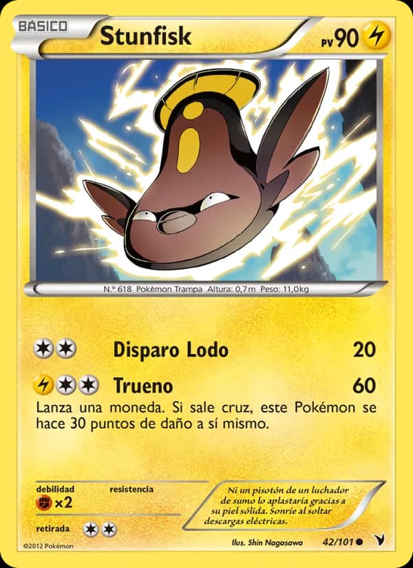 Stunfisk card in Spanish