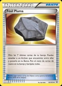 Fósil Pluma card in Spanish