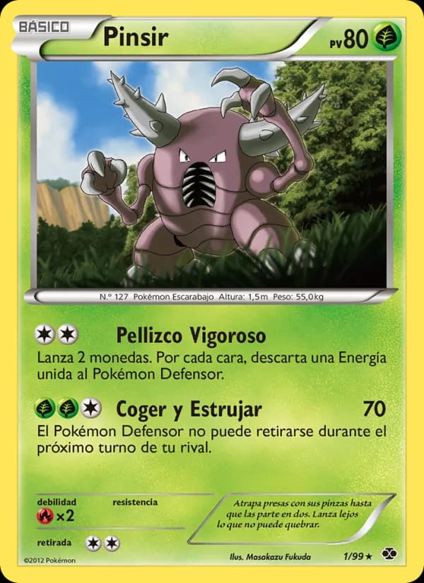 Pinsir card in Spanish