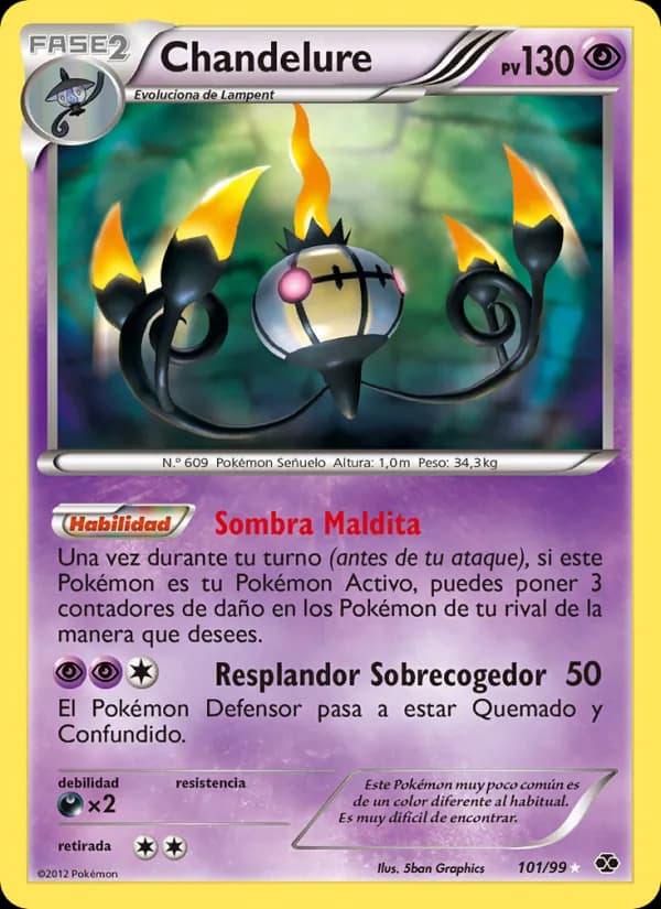 Chandelure card in Spanish