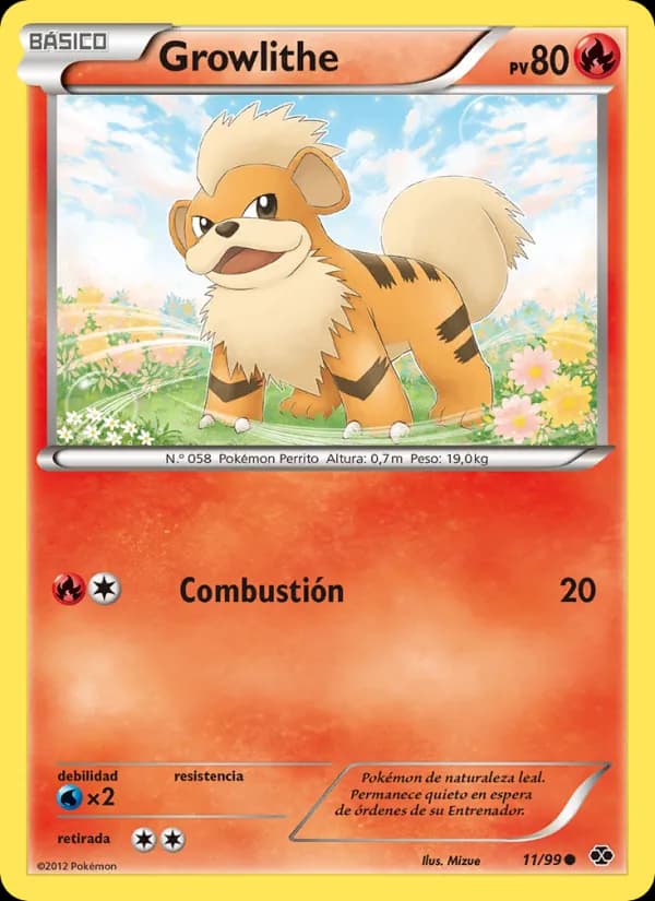 Growlithe card in Spanish