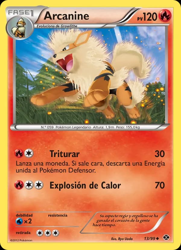 Arcanine card in Spanish