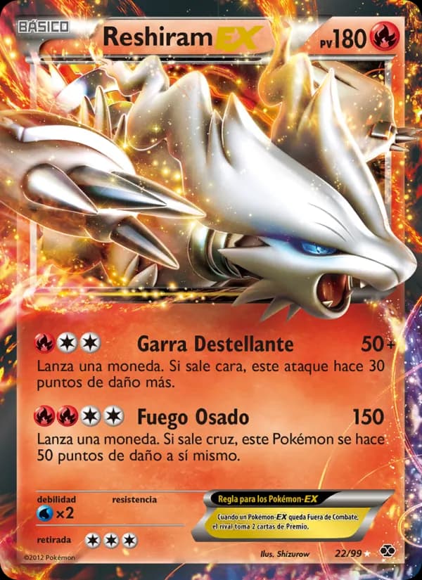 Reshiram-EX card in Spanish
