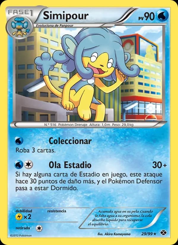 Simipour card in Spanish