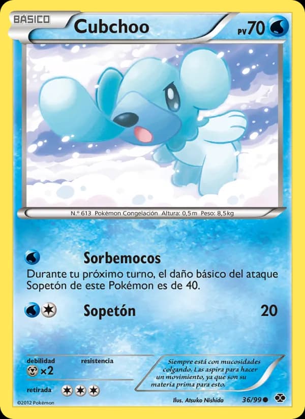 Cubchoo card in Spanish