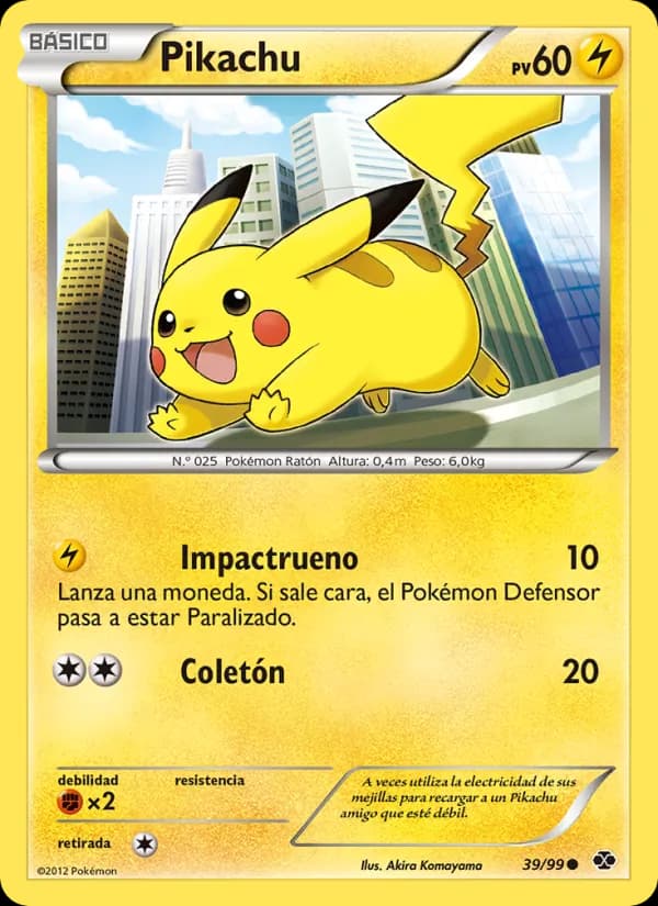 Pikachu card in Spanish