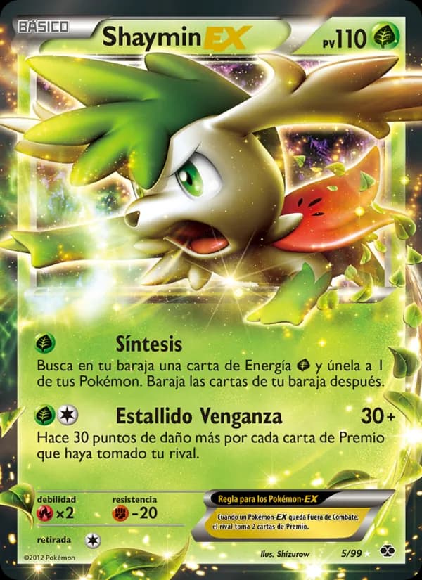 Shaymin-EX card in Spanish