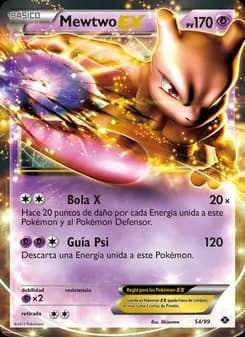 Mewtwo-EX card in Spanish