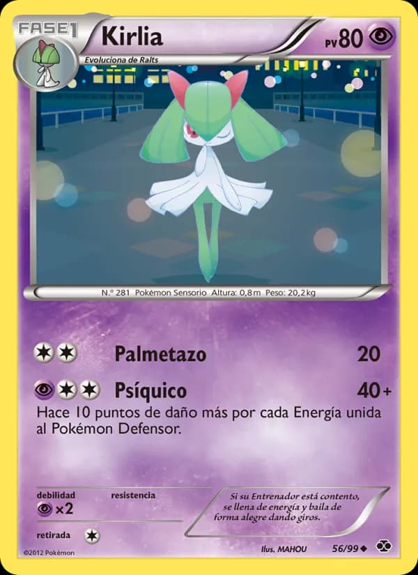 Kirlia card in Spanish