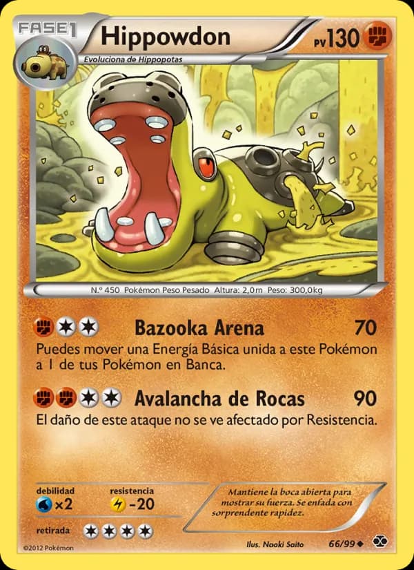 Hippowdon card in Spanish