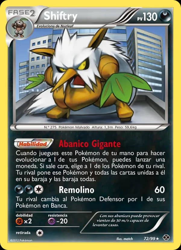 Shiftry card in Spanish
