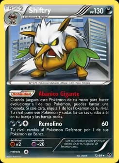 Shiftry card in Spanish