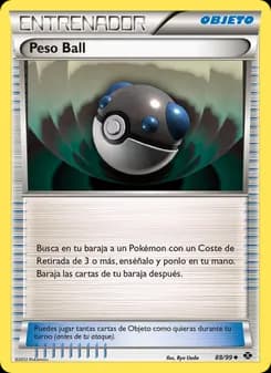 Peso Ball card in Spanish