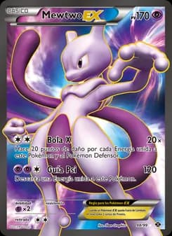 Mewtwo-EX card in Spanish