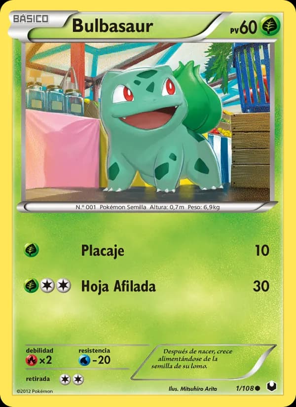 Bulbasaur card in Spanish