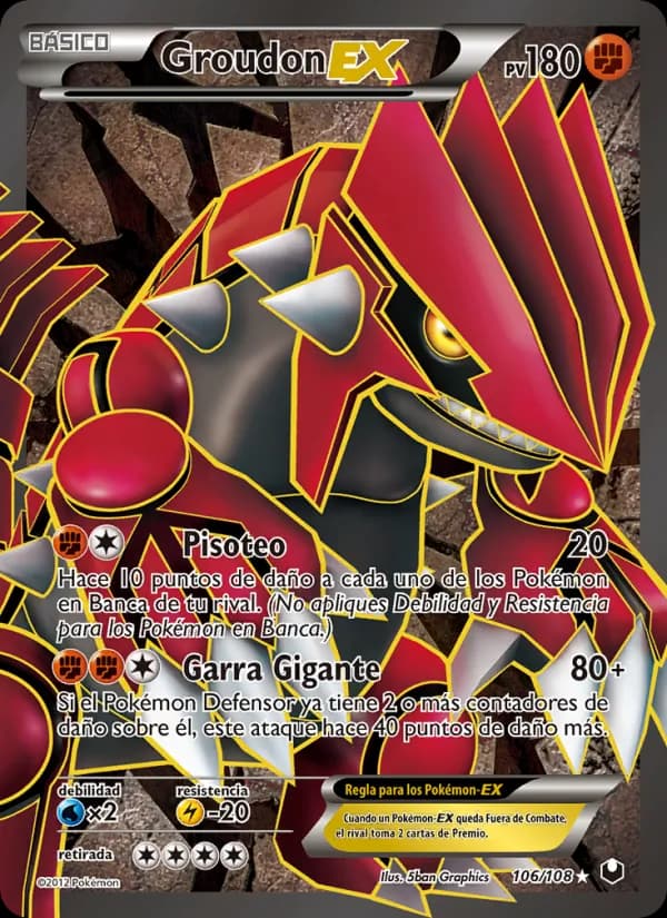 Groudon-EX card in Spanish