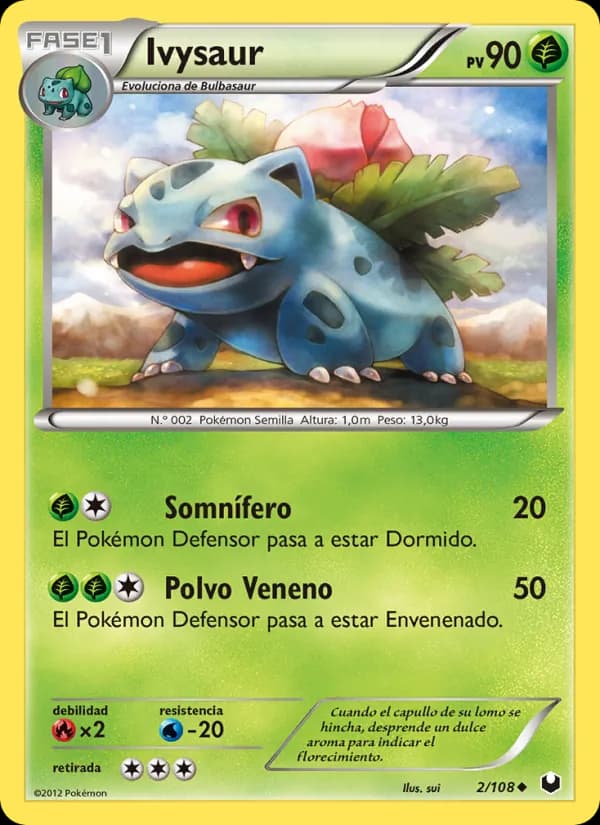Ivysaur card in Spanish