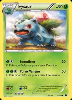 Ivysaur card in Spanish