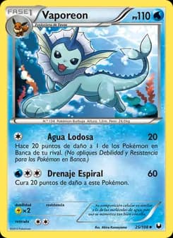 Vaporeon card in Spanish