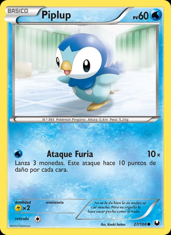 Piplup card in Spanish