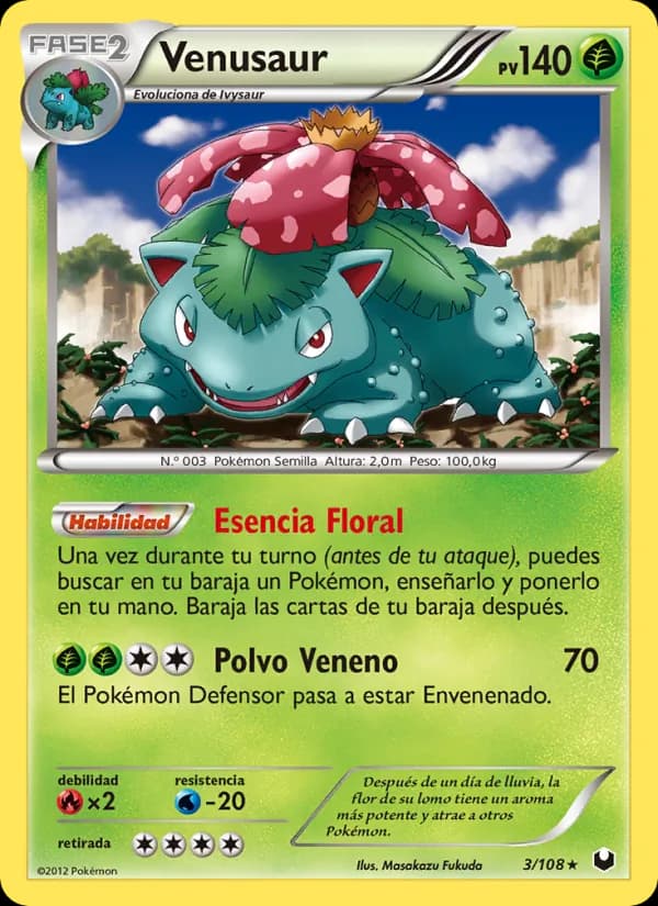 Venusaur card in Spanish