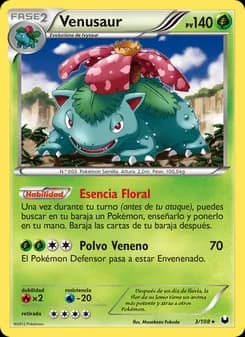 Venusaur card in Spanish