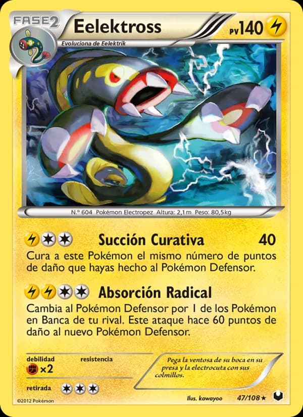 Eelektross card in Spanish